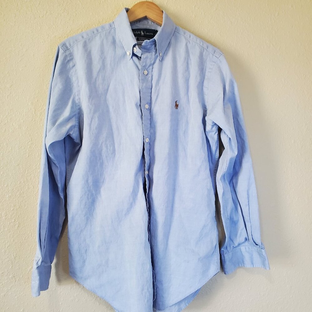 Ralph Lauren Blue Button up shirt, size 15 32/33